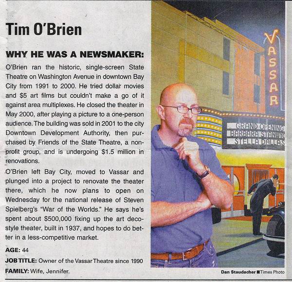 Vassar Theatre - Recent Article From Jack Miller (newer photo)